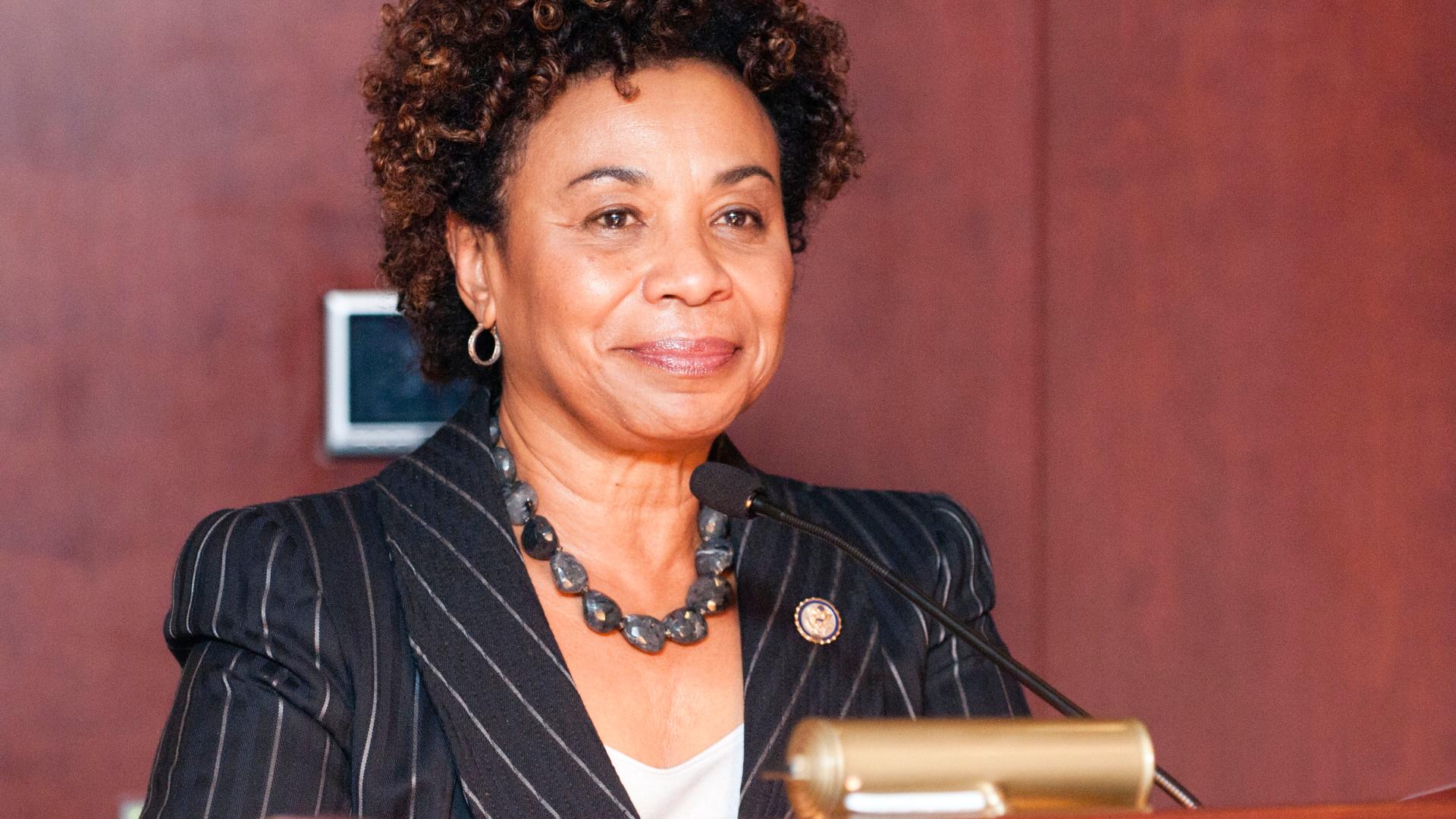 Rep. Barbara Lee at podium