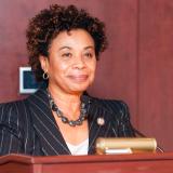 Rep. Barbara Lee at podium