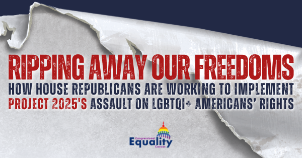 Ripping Away Our Freedoms. how house republicans are working to implement Project 2025's assault on LGBTQI+ Americans’ rights